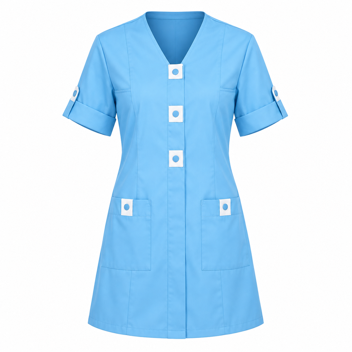 Blouse de travail femme bicolore en serge polycoton avec poches