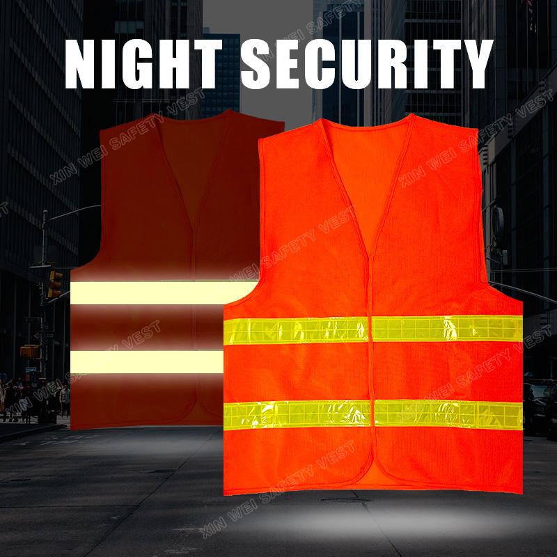 "gilet de sécurité orange visibilité nocturne",
"gilet reflective haute intensité pour sécurité de nuit",
"gilet haute visibilité orange travail nocturne"
