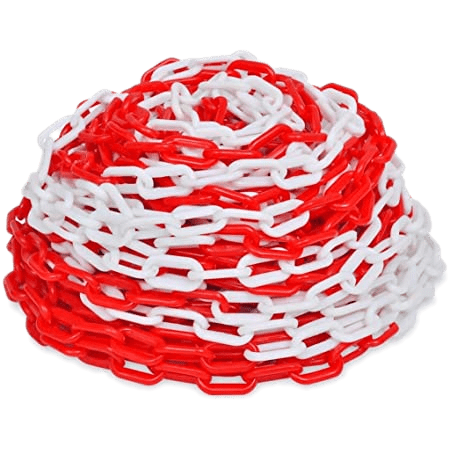 Chaîne de signalisation rouge 25m plastique diamètre 8mm